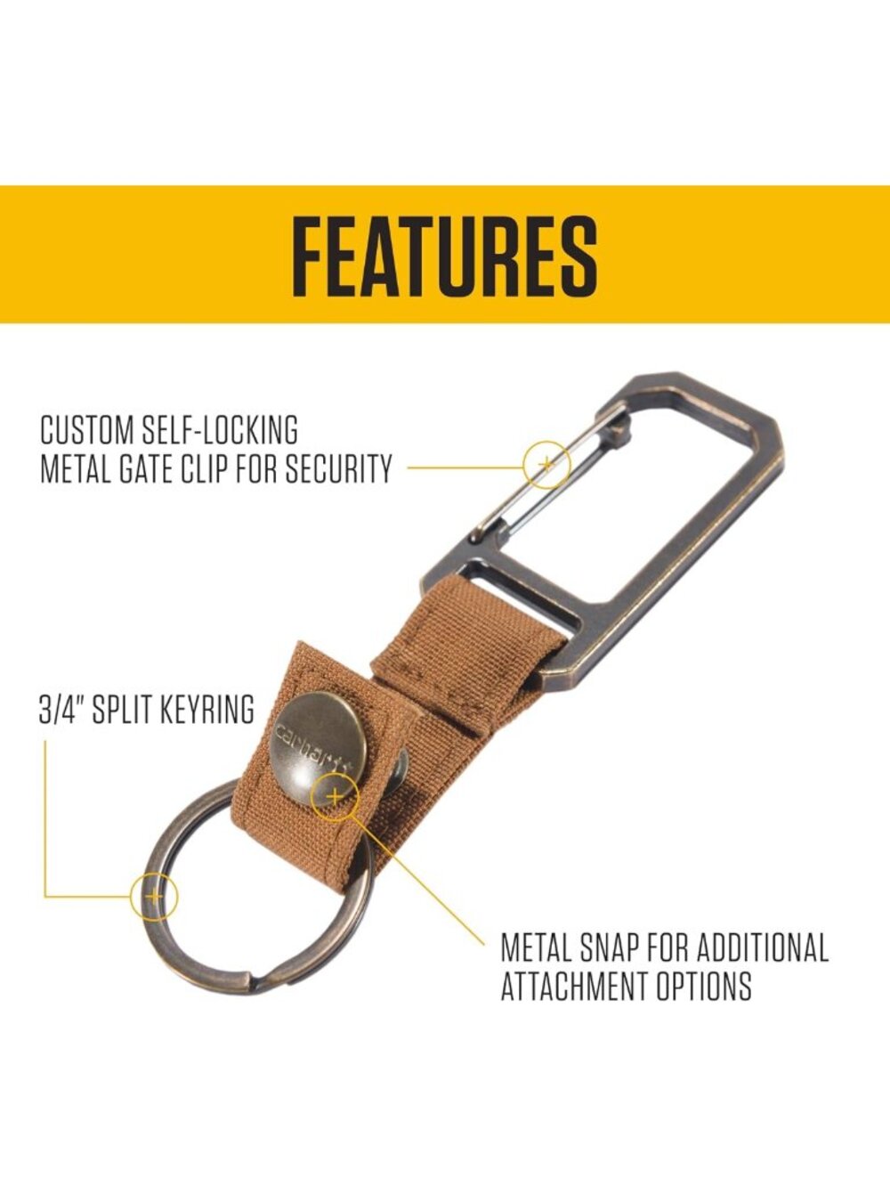 Durable Metal Key Keeper for Belt Loop - Self-Locking Key Ring Holder for - Picture 2 of 6